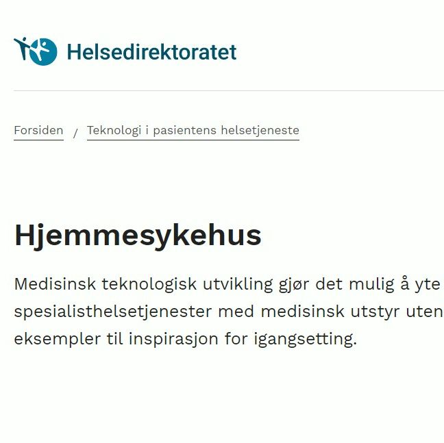 bilde av side om hjemmesykehus på helsedirektoratets side