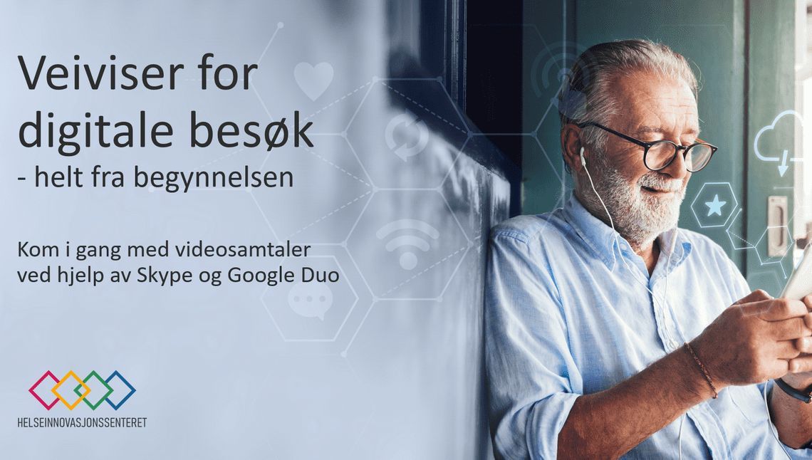 Mann med mobil i hendene
