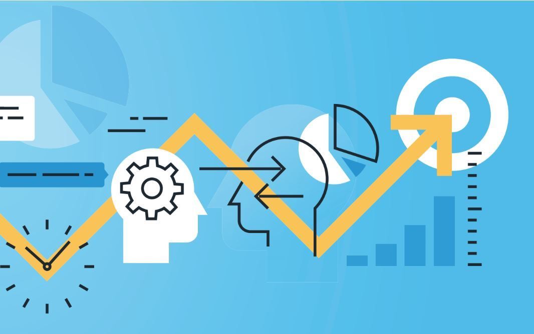 illustration design thinking heads charts